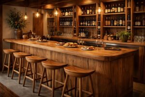 découvrez comment aménager votre bar à tapas avec un artisan ébéniste et profitez d'un comptoir en chêne massif, alliant authenticité et savoir-faire traditionnel pour un espace chaleureux et unique.